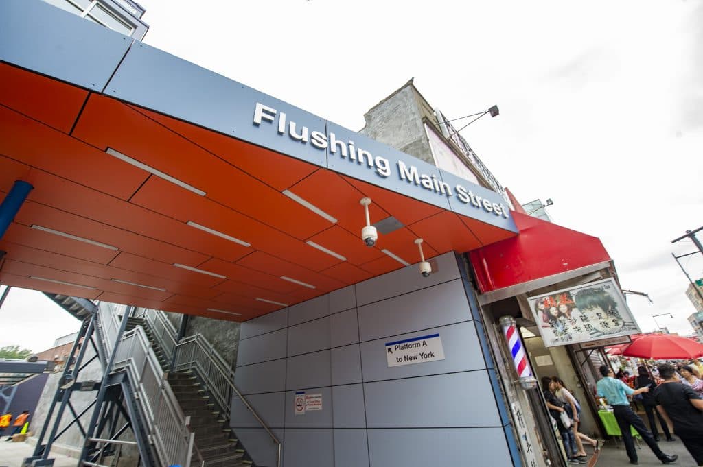 Flushing Main Street transit station entrance